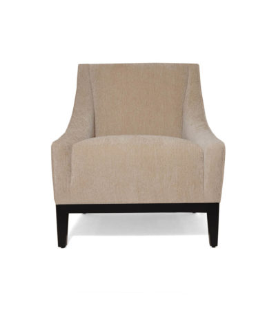 Alessandro Upholstered Single Seat Armchair with Black Wood Base
