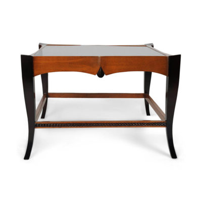 Allegra Square Wood And Glass Side Table
