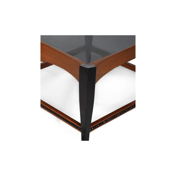 Allegra Square Wood And Glass Side Table Details