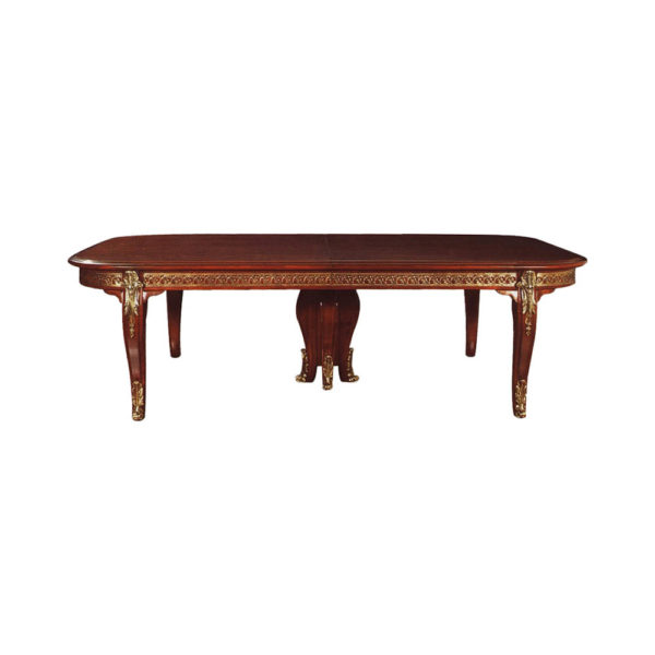 Antique French Style Dining Table with Gold Finish