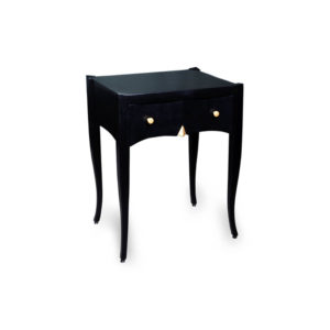 Arthur Wooden Black Side Table with Drawer