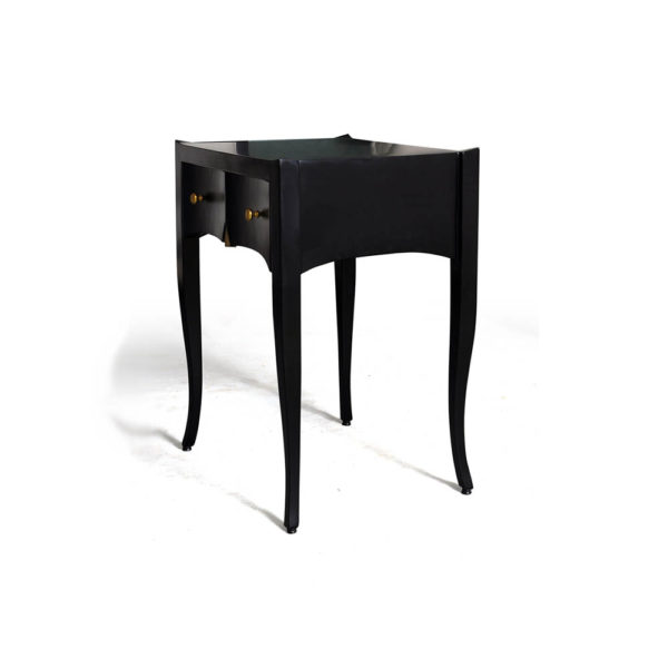 Arthur Wooden Black Side Table with Drawer Beside View