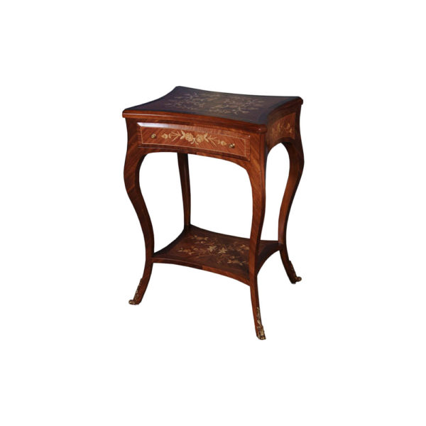 Ava French Side Table with Shelf and One Drawer