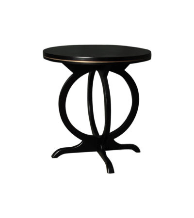 Bastian Circular Black Curved Side Table