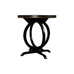 Bastian Circular Black Curved Side Table Front View