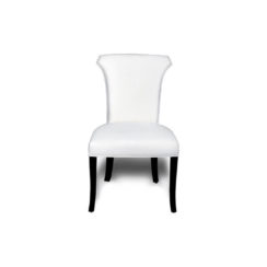 Earl Upholstered Curved Dining Chair with Wooden Black Legs A