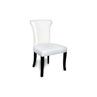 Earl Upholstered Curved Dining Chair with Wooden Black Legs Legs Side B