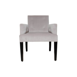 Edmund Upholstered Square Arm Chair with Wooden Legs Front View