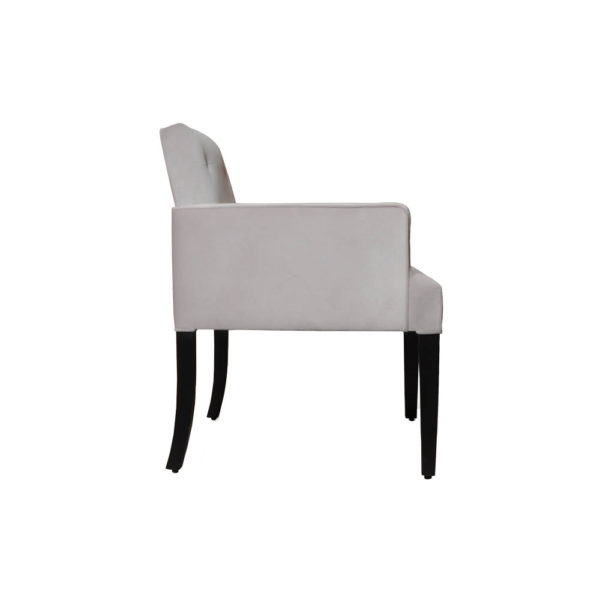 Edmund Upholstered Square Arm Chair with Wooden Legs Right Side View