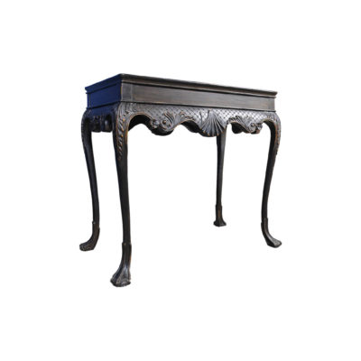 Edmundson Shabby Chic Console Table Dark with Hand Carved Wood Side View