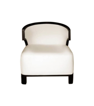 Edward Upholstered Wing Armchair with Black Wood Frame