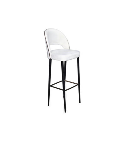 Emil Upholstered Bar Stool with Back Side View