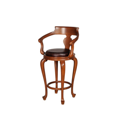 English Bar Stool Leather Side View
