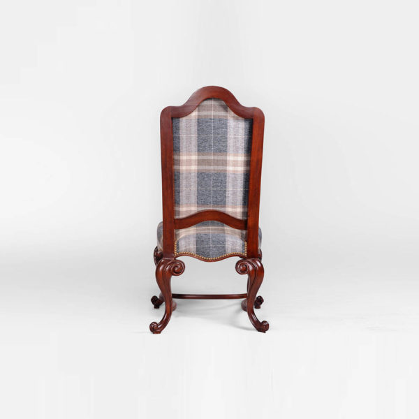 English Dining Chair with Upholstery Luxury Fabric Back