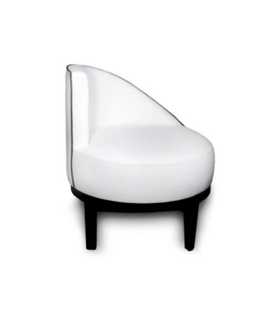 Francesco Round Upholstered Occasional Chair with Curved Back