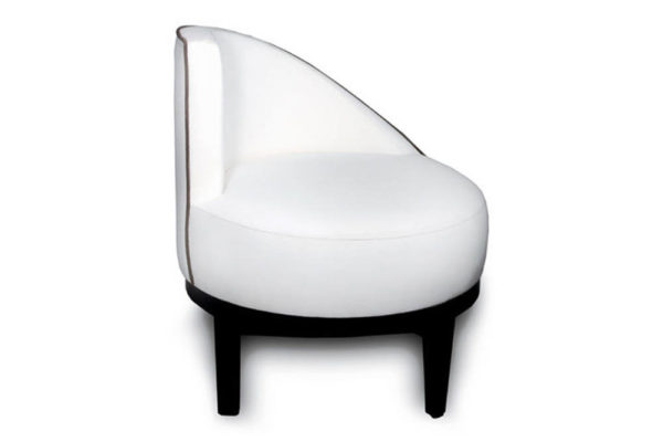 Francesco Round Upholstered Occasional Chair with Curved Back