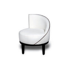 Francesco Round Upholstered Occasional Chair with Curved Back Side