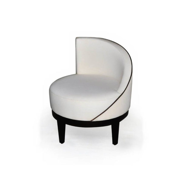 Francesco Round Upholstered Occasional Chair with Curved Back Top View