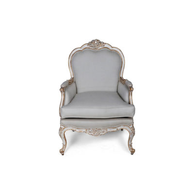 French Distressed Painted Armchair Front