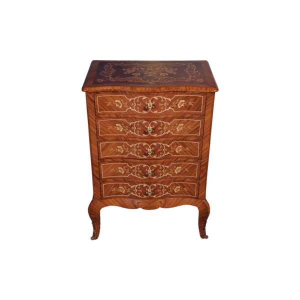 French Marquetry Chest of Drawers with Luxury Marquetry Natural Veneer Inlay