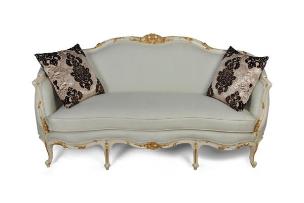 French Style Sofa Gilded with Cushions