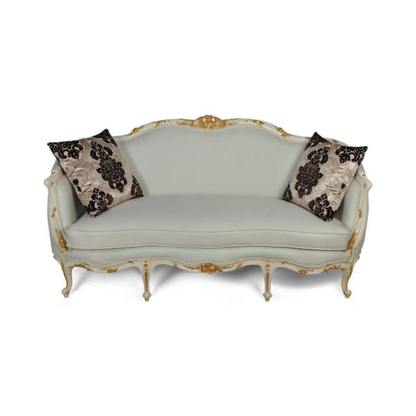 French Style Sofa Gilded with Cushions