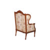 French Style Wing Back Armchair with Hand Carved Wood 3
