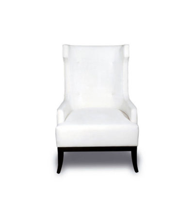 Matias Upholstered Wing Back Armchair with Black Legs