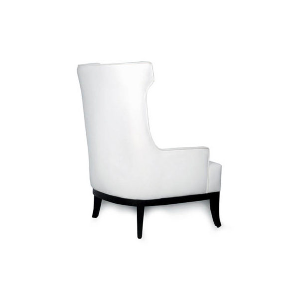 Matias Upholstered Wing Back Armchair with Black Legs Beside View