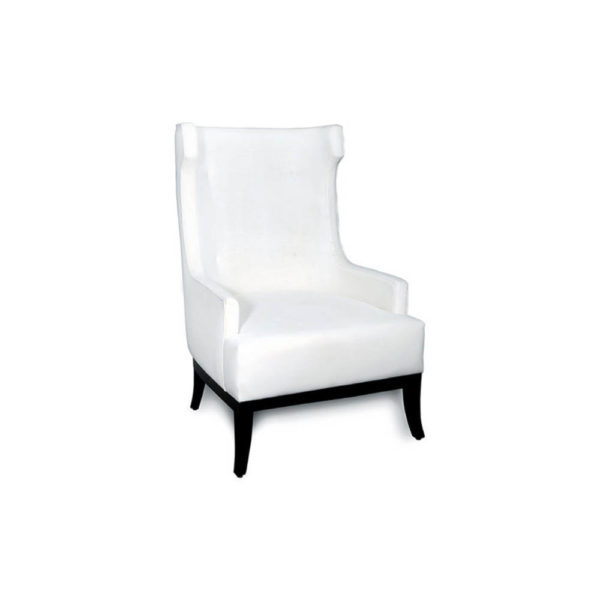 Matias Upholstered Wing Back Armchair with Black Legs Back
