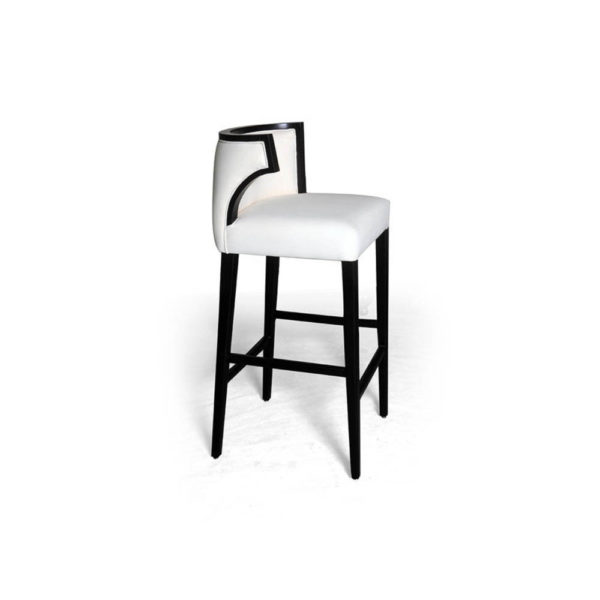 Milo Upholstered Bar Stool with Arms and Curved Back Right