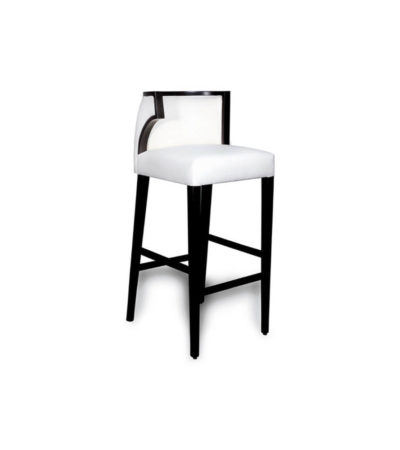 Milo Upholstered Bar Stool with Arms and Curved Back Side View