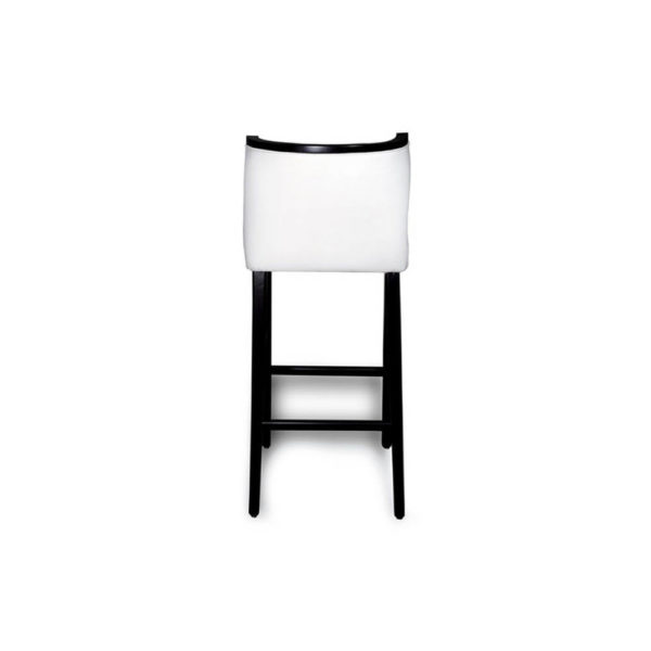 Milo Upholstered Bar Stool with Arms and Curved Back View