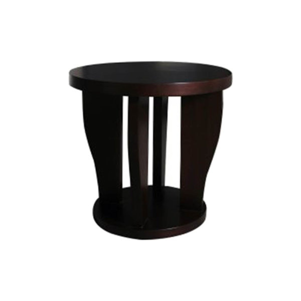 Ruben Brown Round Wood Side Table A