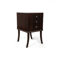 Silvio Three Drawer Bedside Table Side View