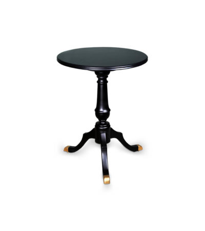 Theo Black Round Wooden Side Table