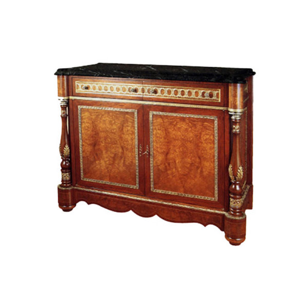 Antique Chest Marble Top with Natural Veneer Inlay