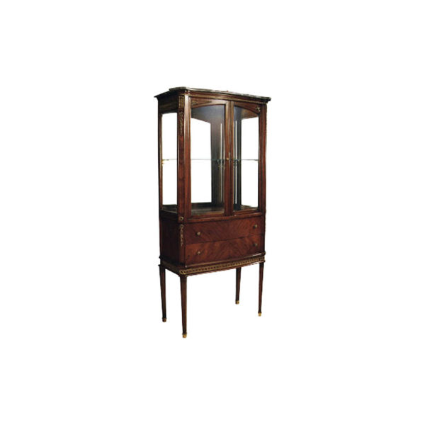 Eilene Antique French Style Display Cabinet with Glass Doors