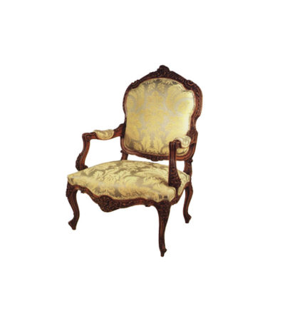 Elegant French Arm Chair with Hand Carved Detailed