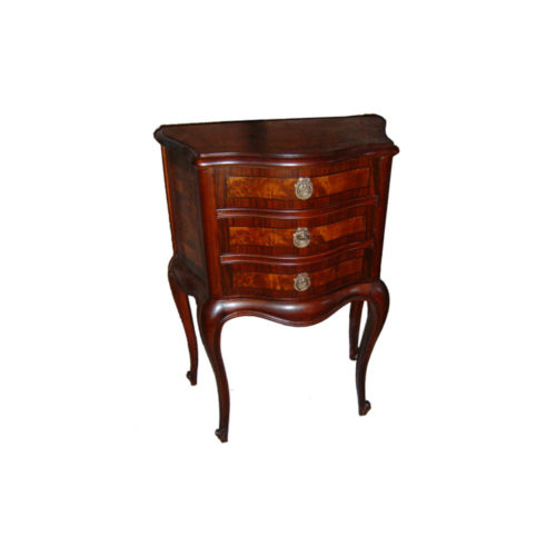 Elka Antique Wooden Chest of Drawers with Marquetry Veneer Inlay