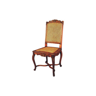 French Rattan Dining Chair Detailed Hand Carved Beach Wood