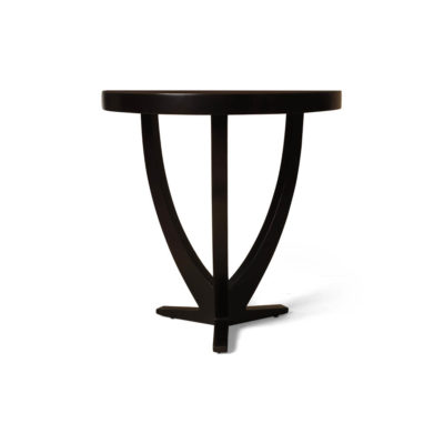Austin Circular Cross Leg Wood Top Side Table Copper Top Front