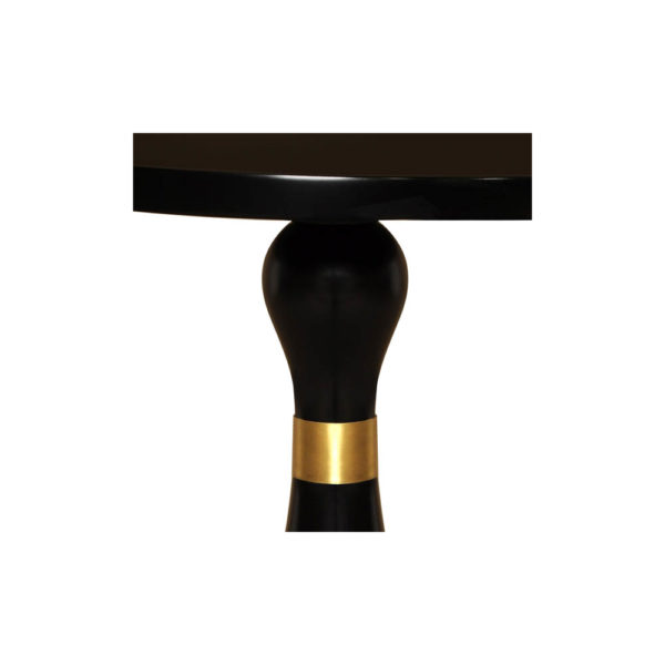 Cinnabar Round Black High Gloss Side Table Detail