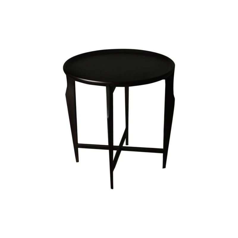 Designer Black Round Side Table Luxury Wooden Side Tables