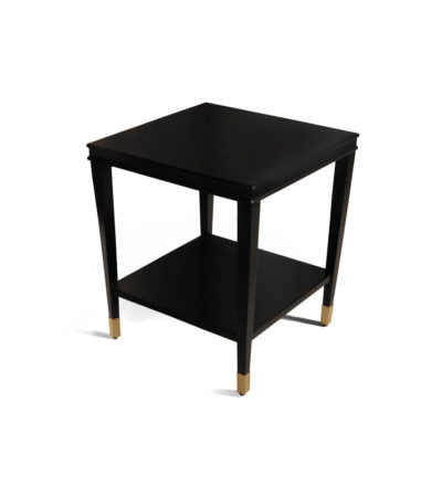Damian Wood Square Side Table with Brass Top View
