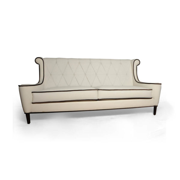Faith Upholstered Two Seater Rolled Arm Sofa Front