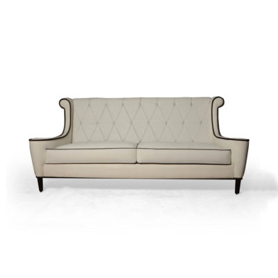 Faith Upholstered Two Seater Rolled Arm Sofa Front View