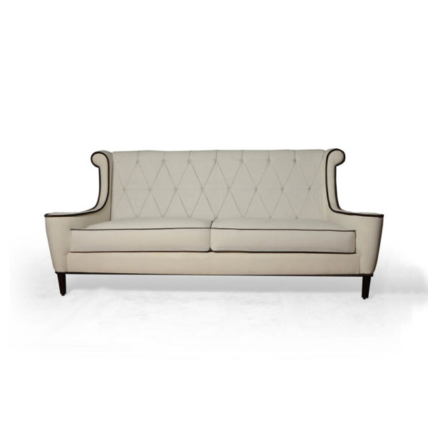 Faith Upholstered Two Seater Rolled Arm Sofa Front View