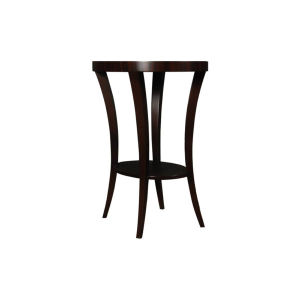 Gael Oval Dark Wood Side Table with Shelf Veneer