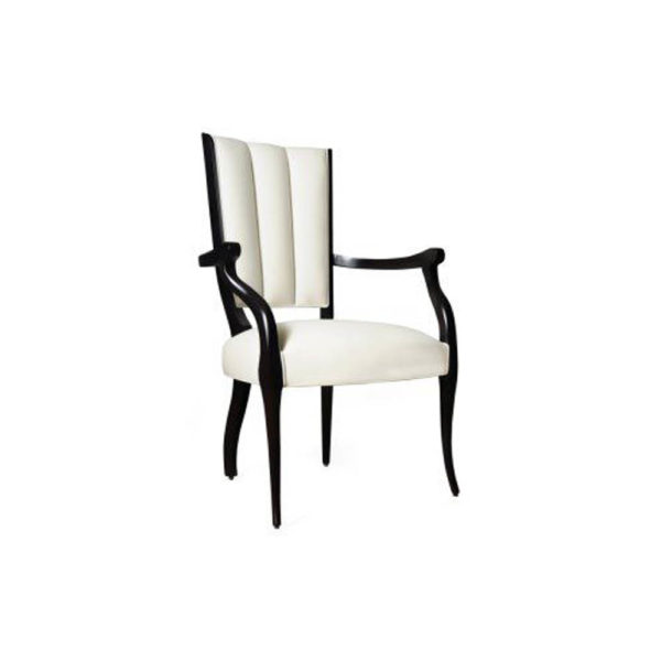 Grace Upholstered High Back Dining Arm Chair Right Side View